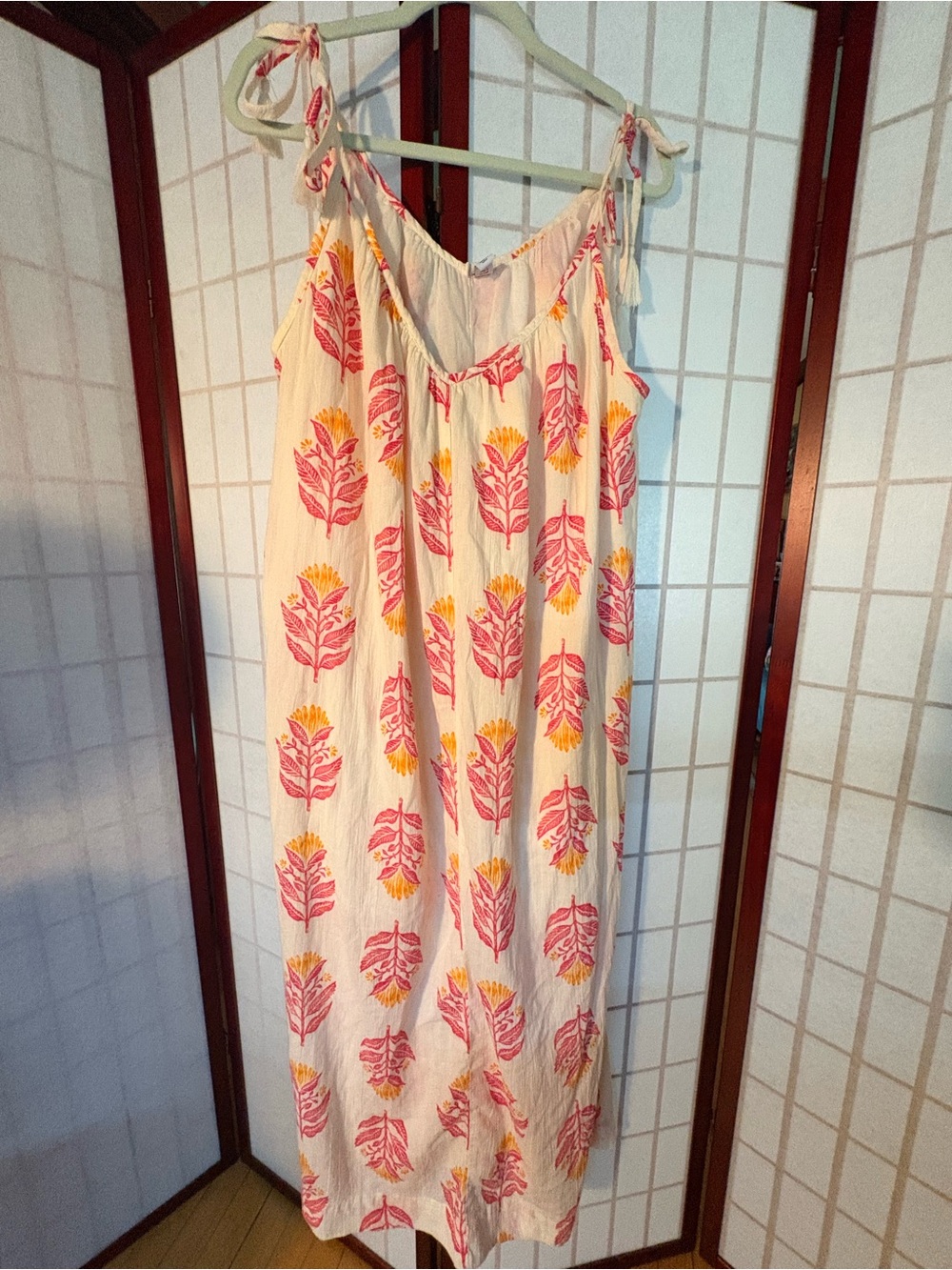 Botanical Indian Print Maxi Dress in Pink and Yellow flowers